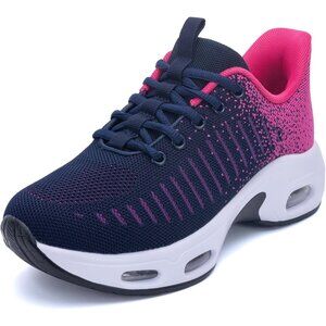 Women Rosered Slip On Running Shoes Tennis Sneakers Arch Support for Workout